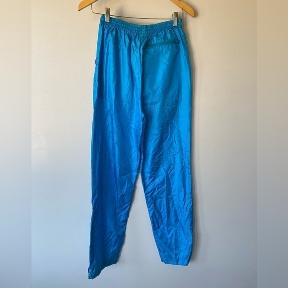Vintage bright blue high waist windbreaker pants - Picture 1 of 13